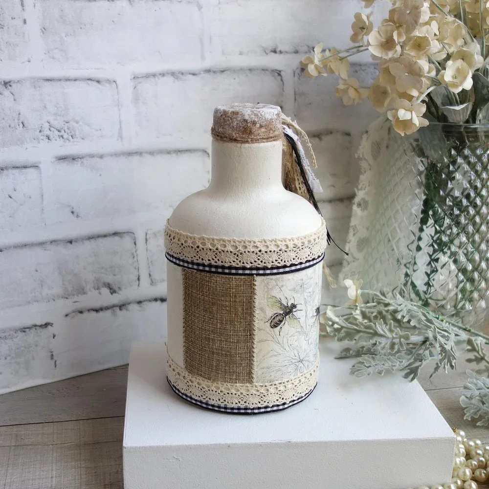 Large Honey Jar Rustic Honey Bee Decor Primitive Bumble Bee Decor Country Bees - Picture 5 of 5